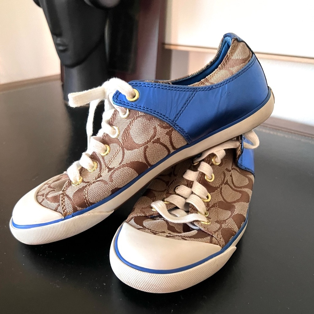 Coach Barrette Sneakers - Canvas and Blue, Size 9 excellent condition